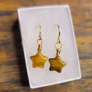 Tigers eye star earrings